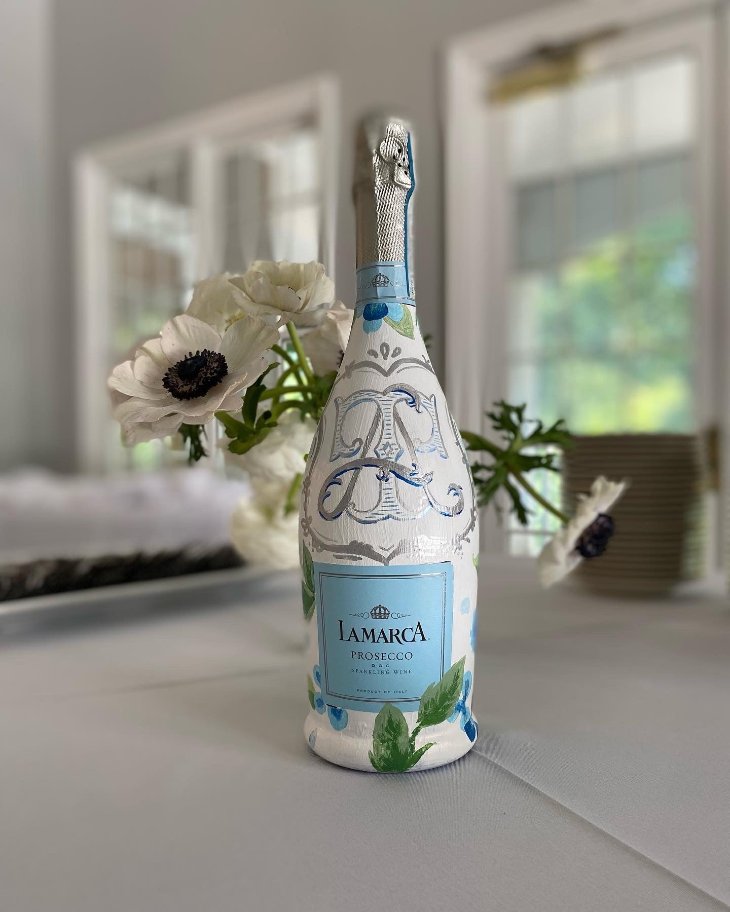 Custom Painted Champagne Bottle